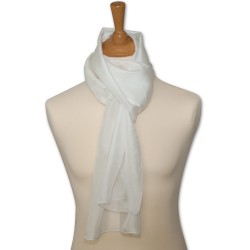 Foulard pilote 100 % pure soie - blanc - Etole 160 x 80 cm