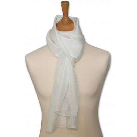 Foulard pilote pure soie - blanc