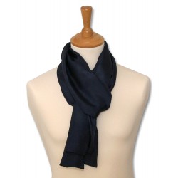 Foulard pilote pure soie - bleu marine - Carré Premium