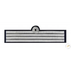 Tours de manches commandant de bord 4 galons Argent10 mm - Boucle Nelson