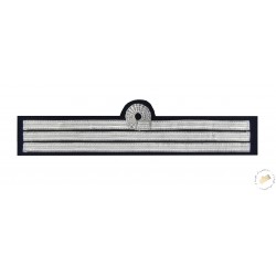 Tours de manches copilote 3 galons Argent 10 mm - Boucle Nelson