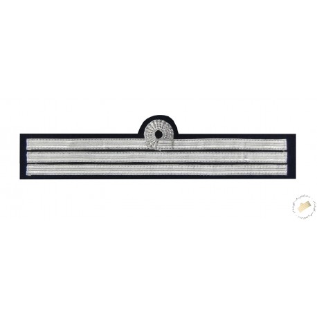 Tours de manches copilote 3 galons Argent 10 mm - Boucle Nelson