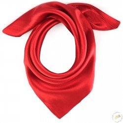 Foulard carré pilote pure soie - rouge